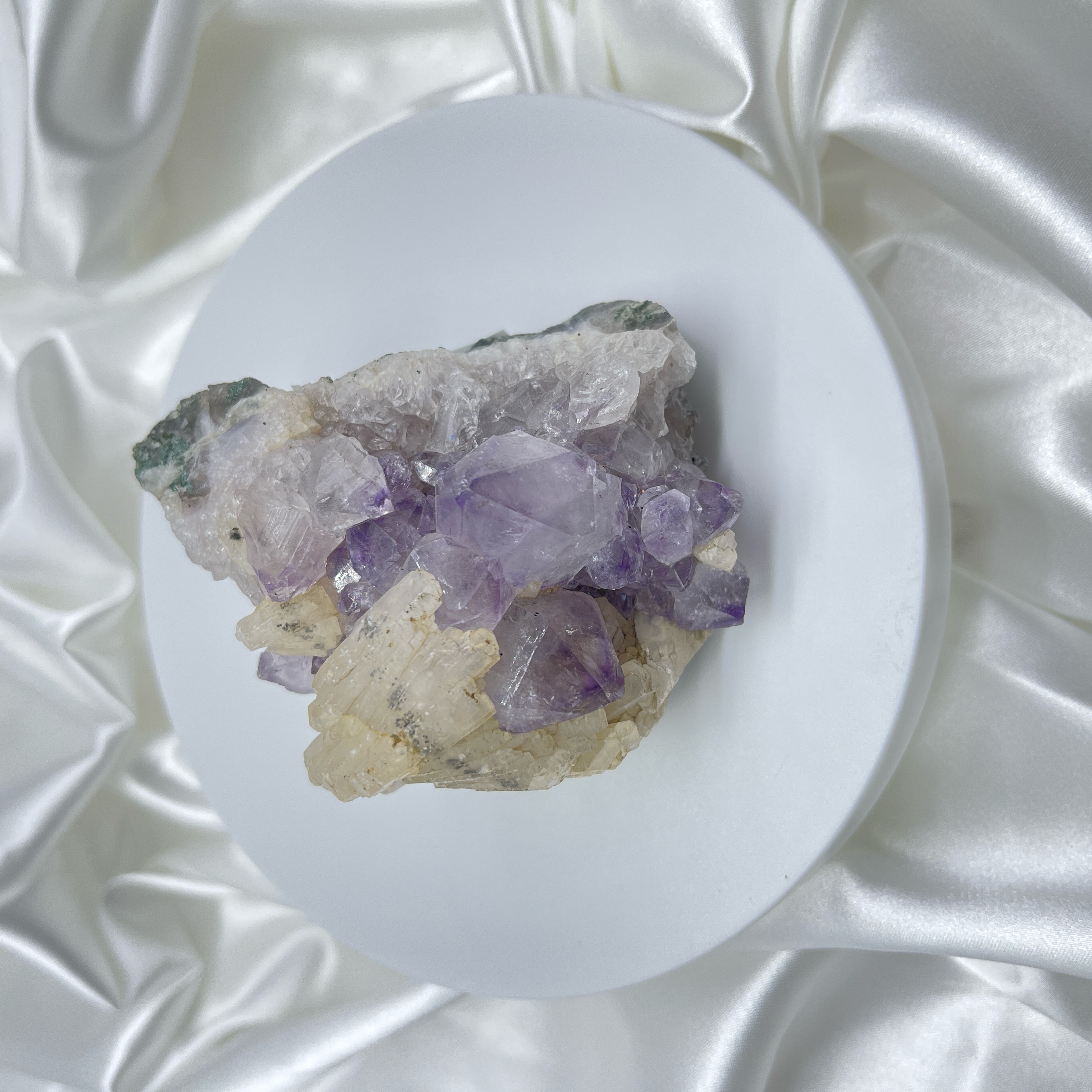 OLR58 Amethyst Cluster with Calcite