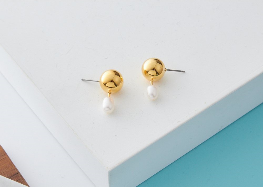 Little Drop Pearl Earring 925 Sterling Silver Post with Fresh Water Pearl 