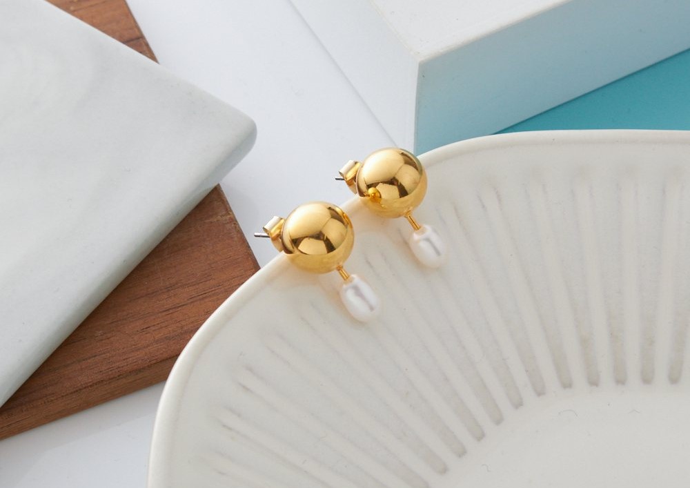 Little Drop Pearl Earring 925 Sterling Silver Post with Fresh Water Pearl 