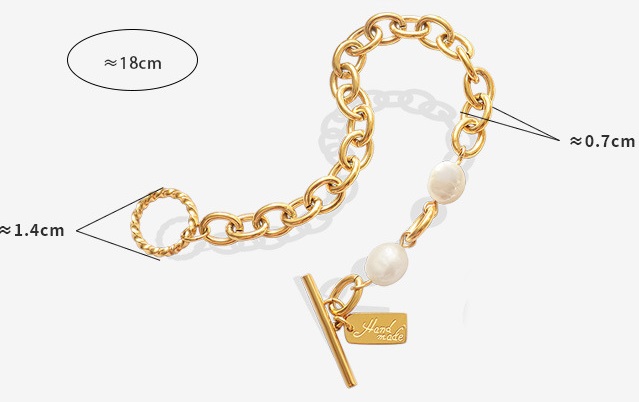 European Geometric FreshWater Pearl Buckle Bracelet 