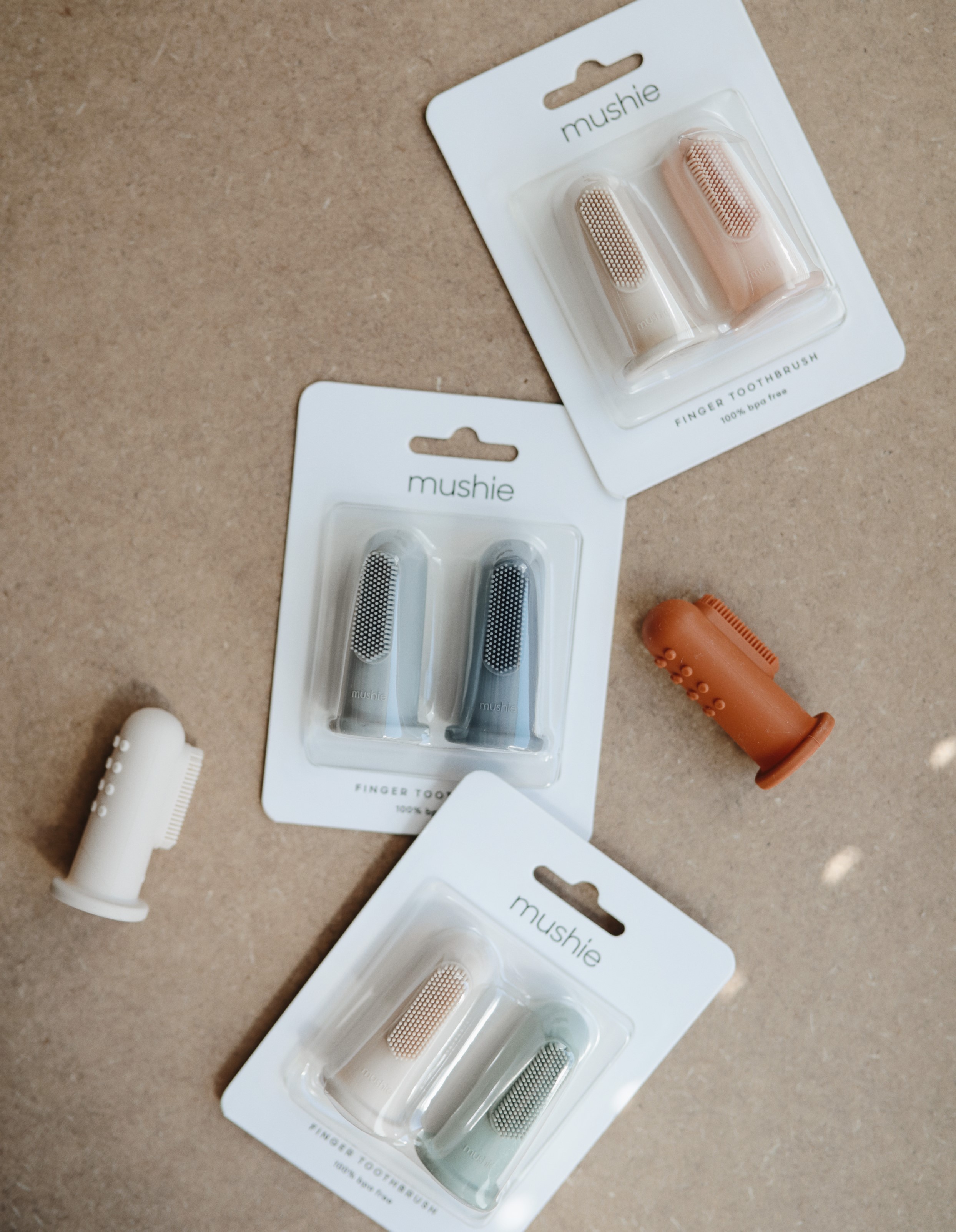 Mushie Finger Toothbrush for Babies and Toddlers Cleanup