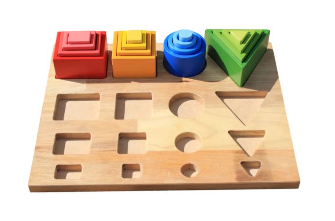 3D Colorful Wooden Sorting and Nesting Board