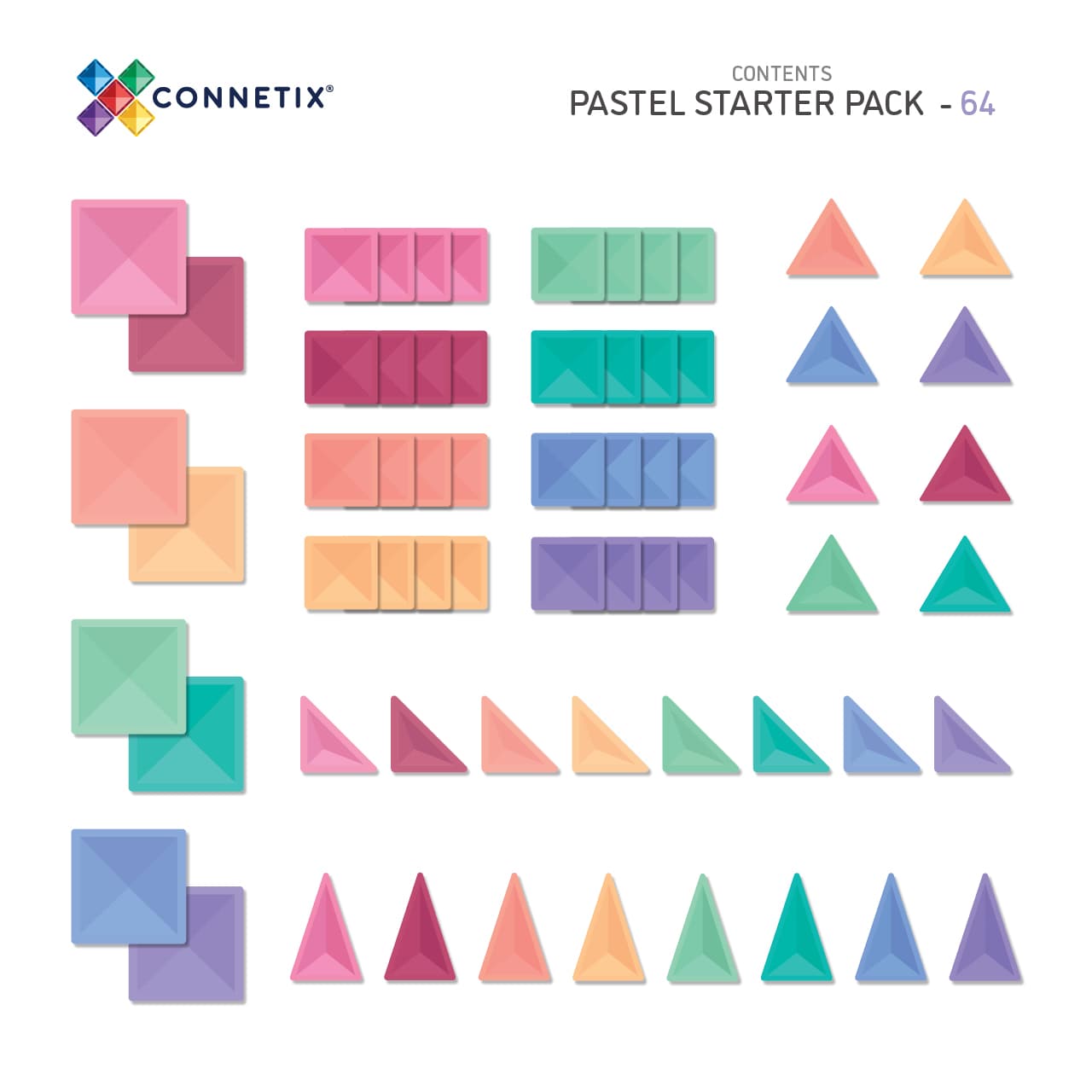 Connetix 64 pc Pastel Starter Pack