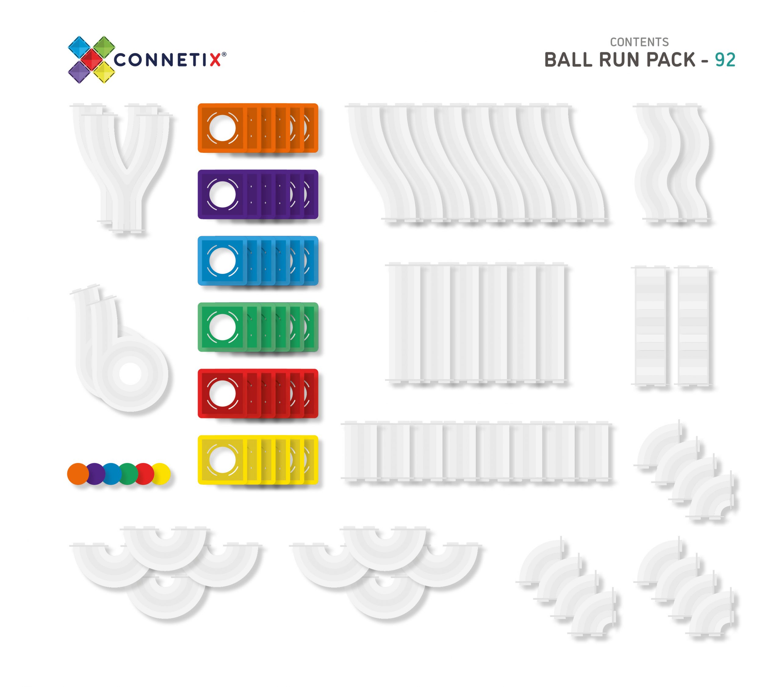 Connetix Tiles for Open Ended Play (100 pc Creative Pack, 24 pc Motion Pack, 92 pc Ball Run Pack