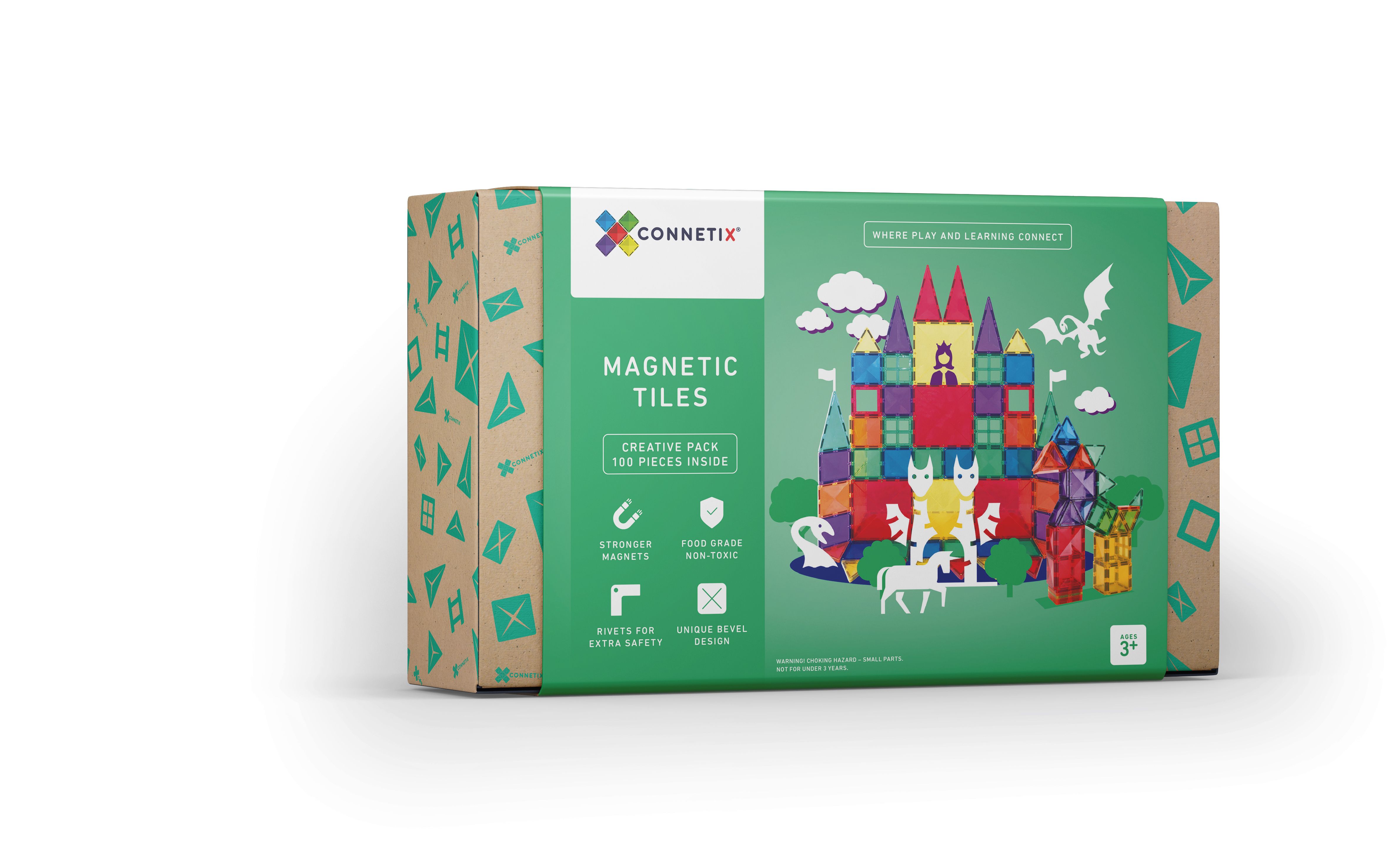 Connetix Tiles for Open Ended Play (100 pc Creative Pack, 24 pc Motion Pack, 92 pc Ball Run Pack