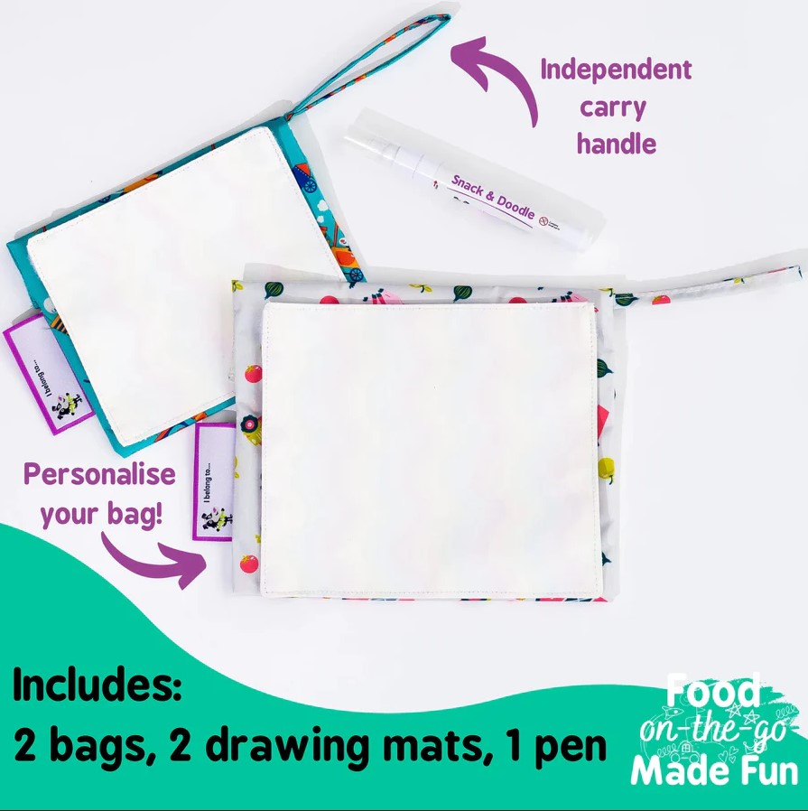 Tidy Tot Snack & Doodle Creative Snack Bags for Snack Time