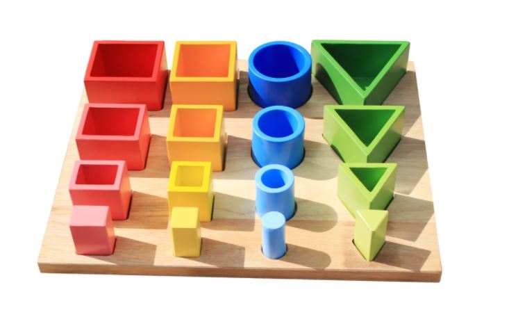 3D Colorful Wooden Sorting and Nesting Board
