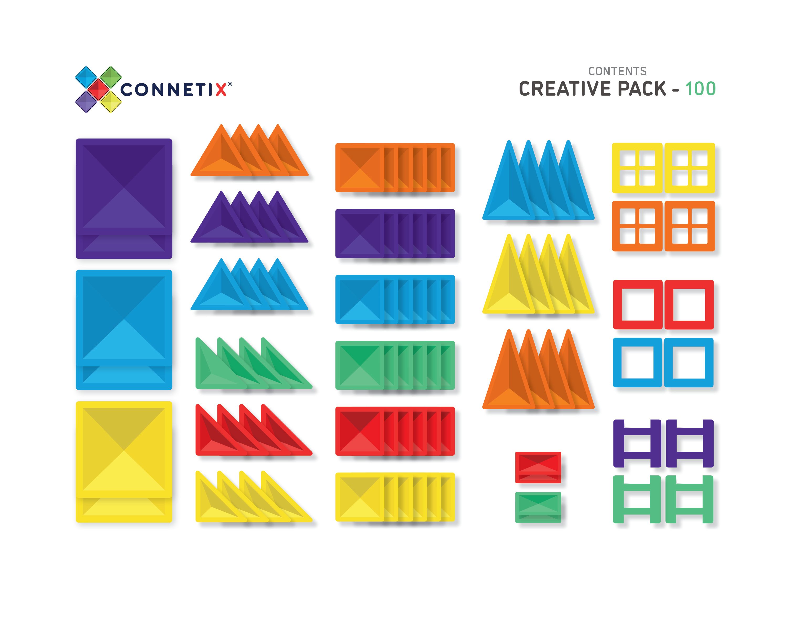 Connetix Tiles for Open Ended Play (100 pc Creative Pack, 24 pc Motion Pack, 92 pc Ball Run Pack
