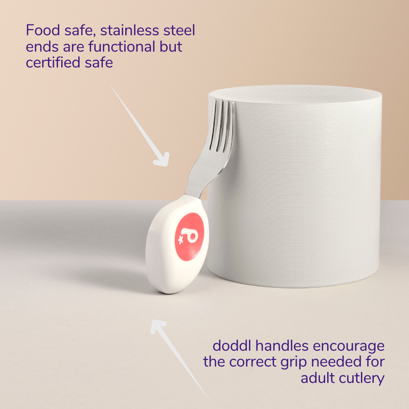 Doddl Children's Spoon, Fork and Knife Set Latte Parents