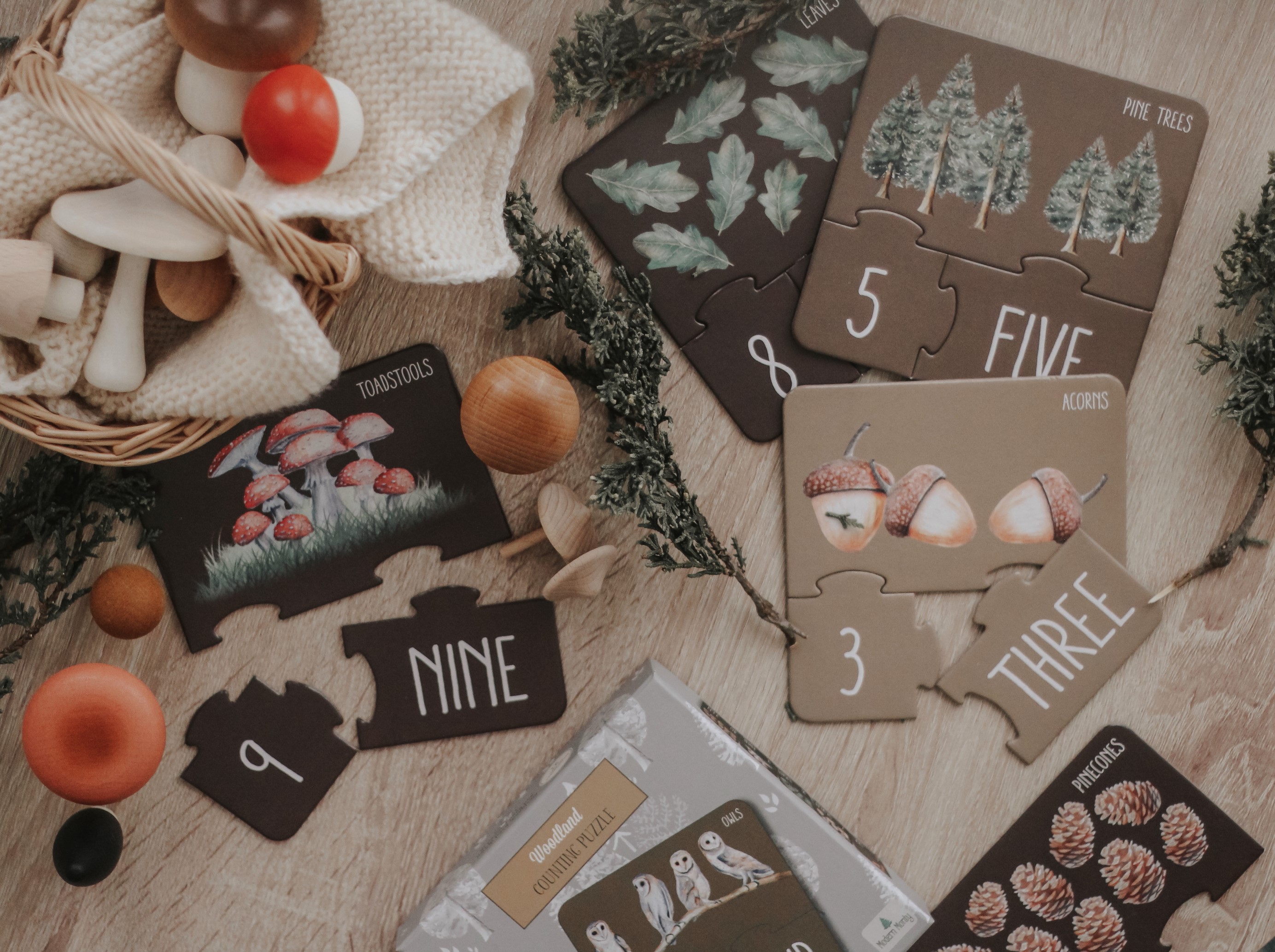 Woodland Counting 123 Puzzle for Early Literacy and Numeracy in Toddlers and Kids