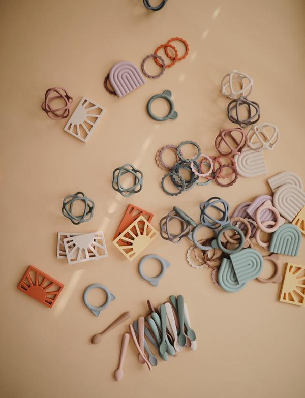 Mushie Teethers 100% non toxic, food grade silicone for babies