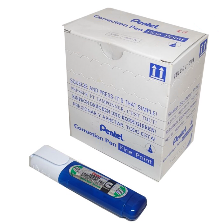 Pentel ZL31W Correction Pen, Blue Bottle, Metal Tip, Fine Point (12ml