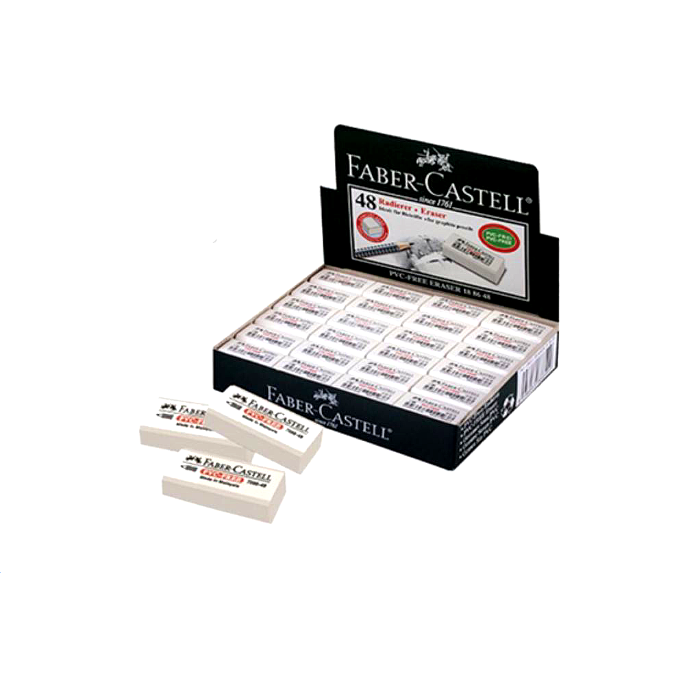 Faber-Castell 187089 (7086-48D) Dust-free Eraser (48PCS/BOX)