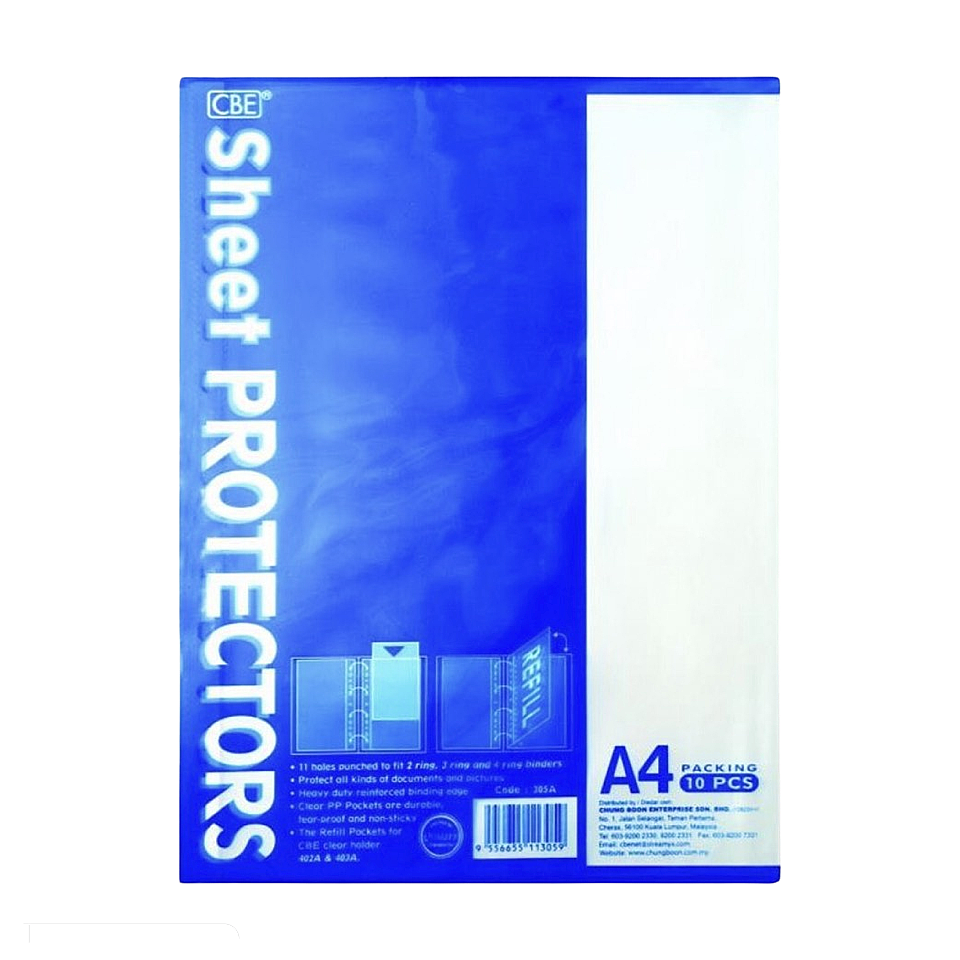 CBE 305A Sheet Protectors (10's/pack) - A4