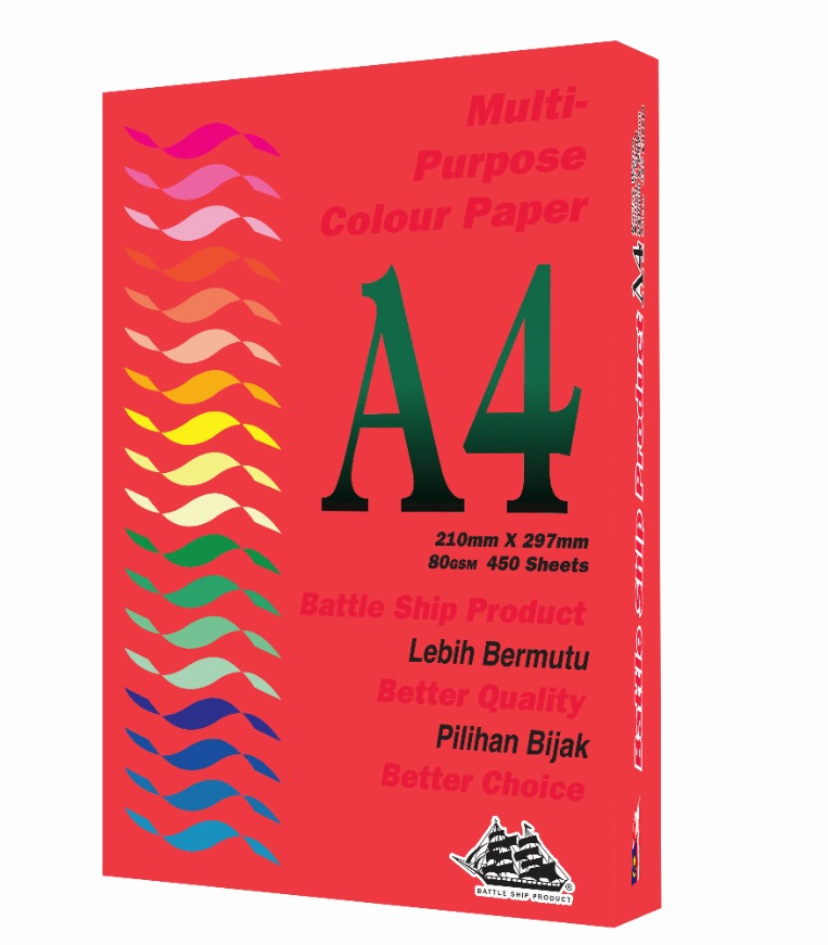 Battle Ship A4 Dark Colour Paper 80gsm 450 sheets