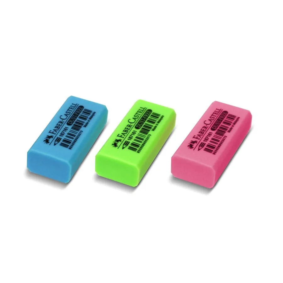 Faber-Castell 187161 Dust-free Eraser, Neon (30PCS/BOX)