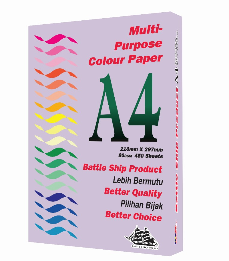 Battle Ship A4 Light Colour Paper 80gsm 450 sheets