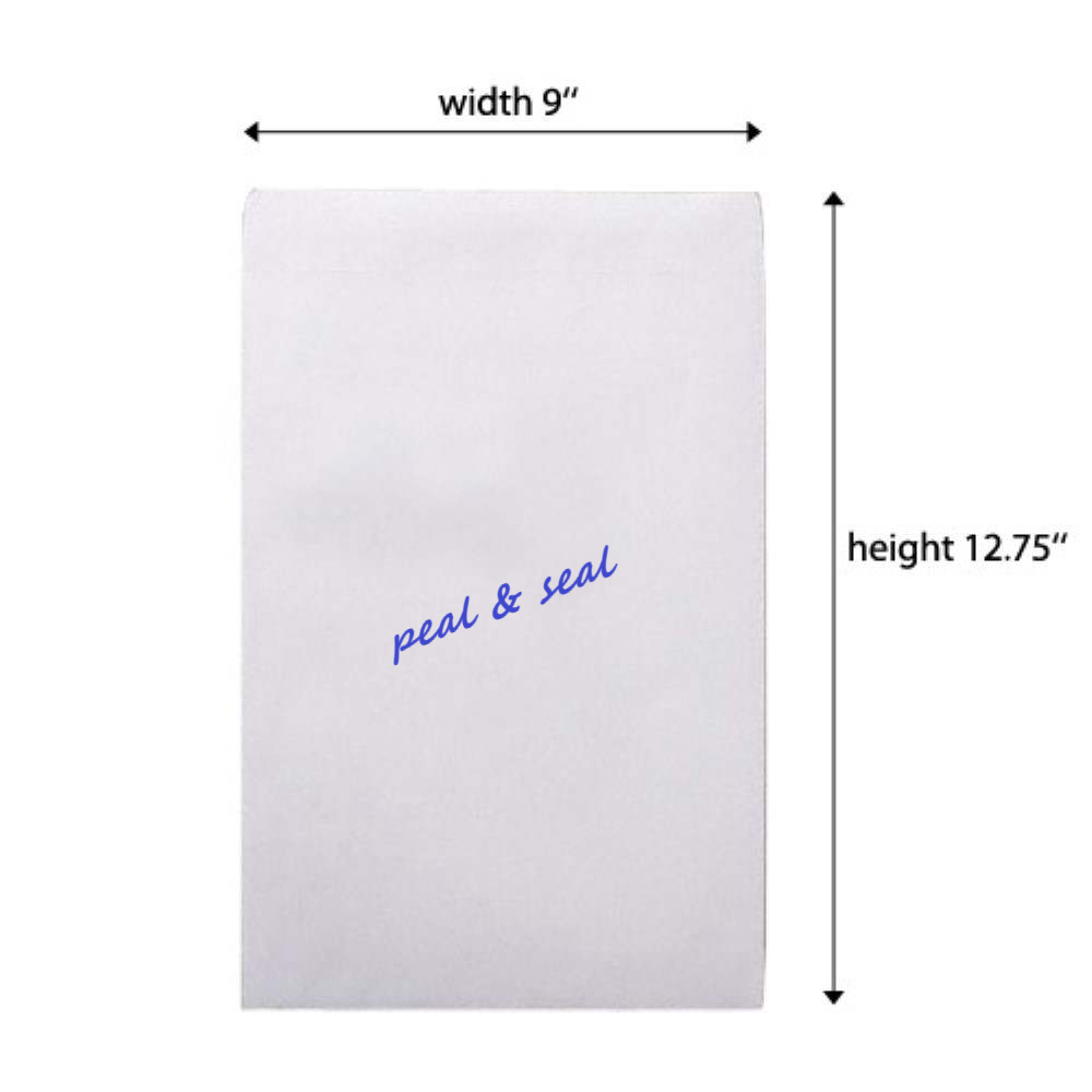 White Envelope Peal & Seal 9.5" x 12.75" (250PCS/BOX)