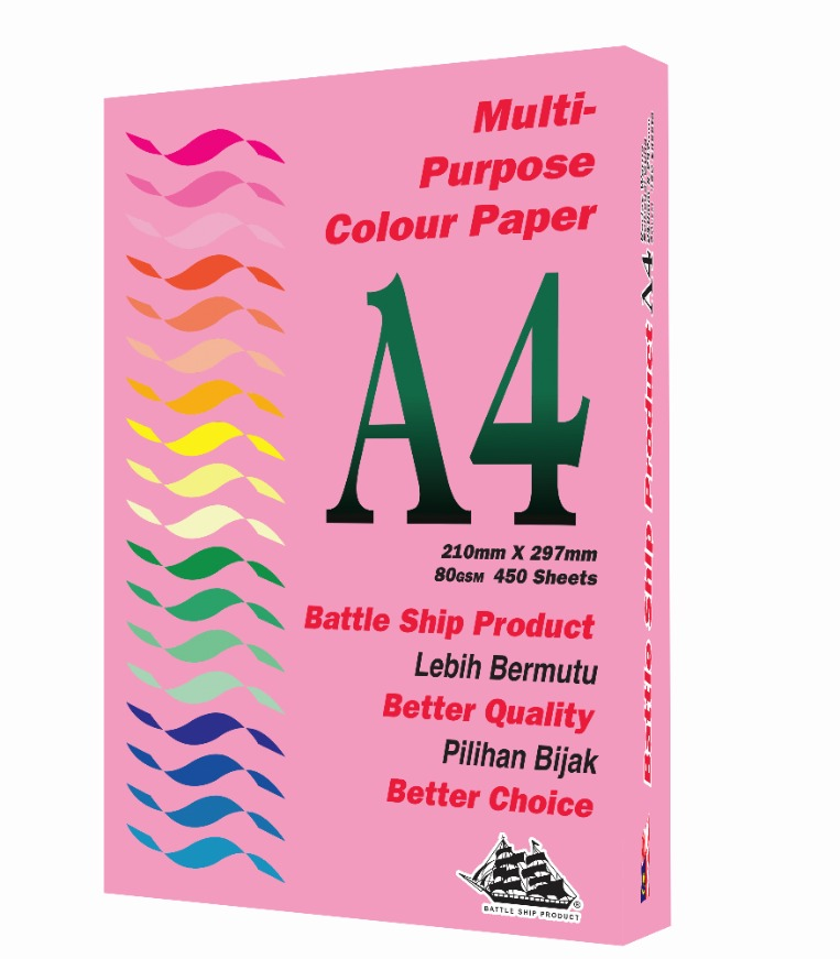 Battle Ship A4 Light Colour Paper 80gsm 450 sheets