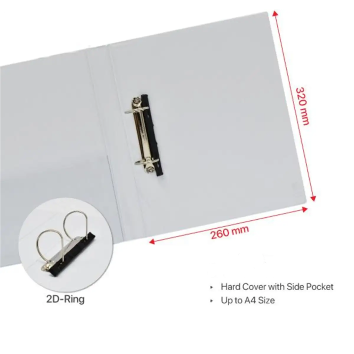 ABBA 2D 25mm Ring File With Full Transparent A4 White