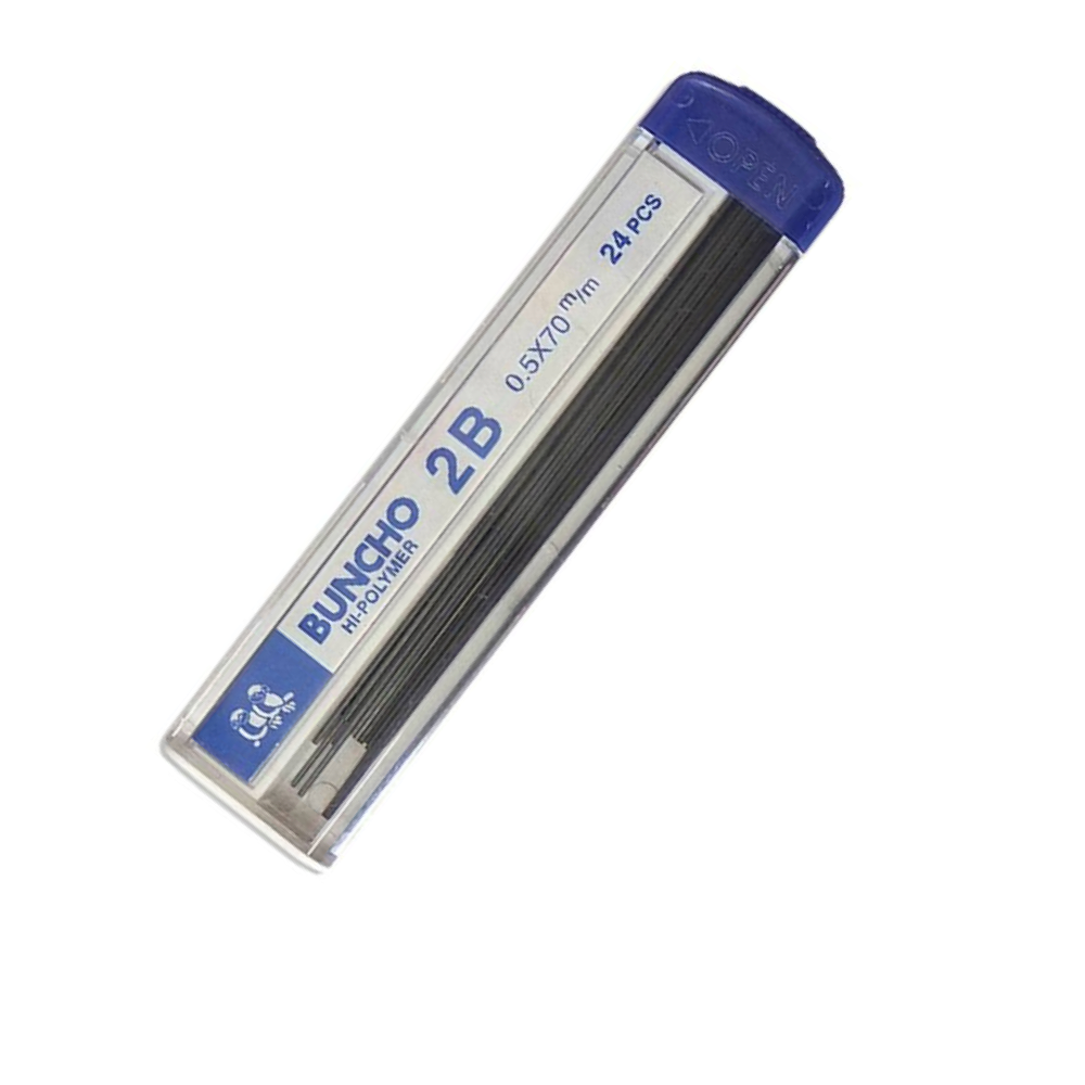 Buncho Hi-Polymer Pencil Lead 2B 0.5mm (24TUBES/BOX)