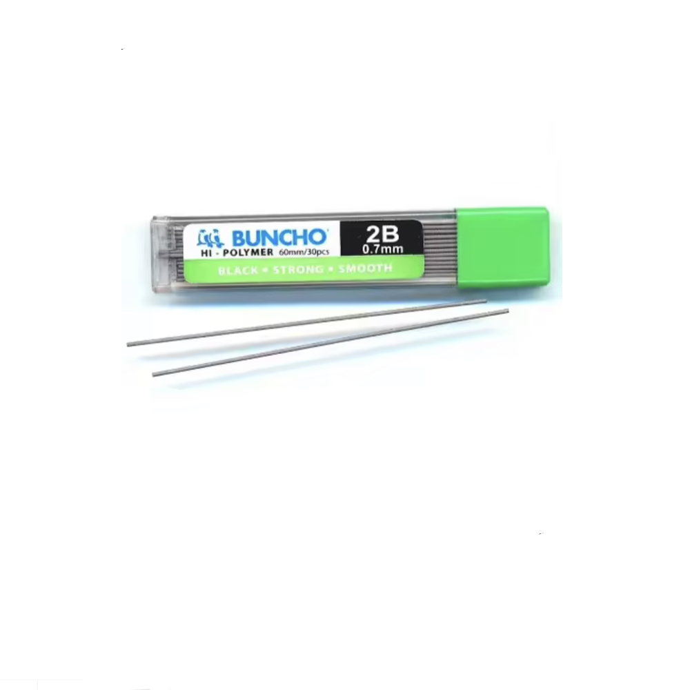 Buncho Hi-Polymer Pencil Lead 2B 0.7mm (12TUBES/BOX)