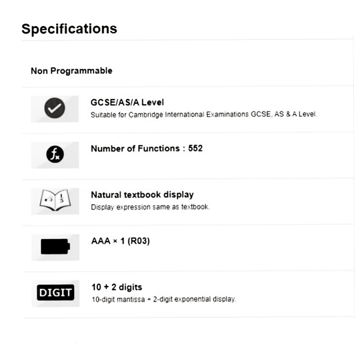 Casio FX570EX Standard Scientific Calculator