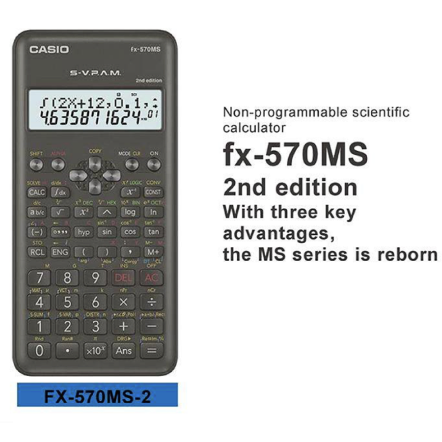 Casio FX570MS2nd Edition Standard Scientific Calculator