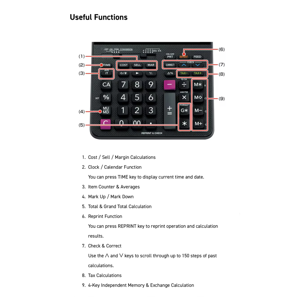 Casio HR100RC 12Digits Printing Calculator