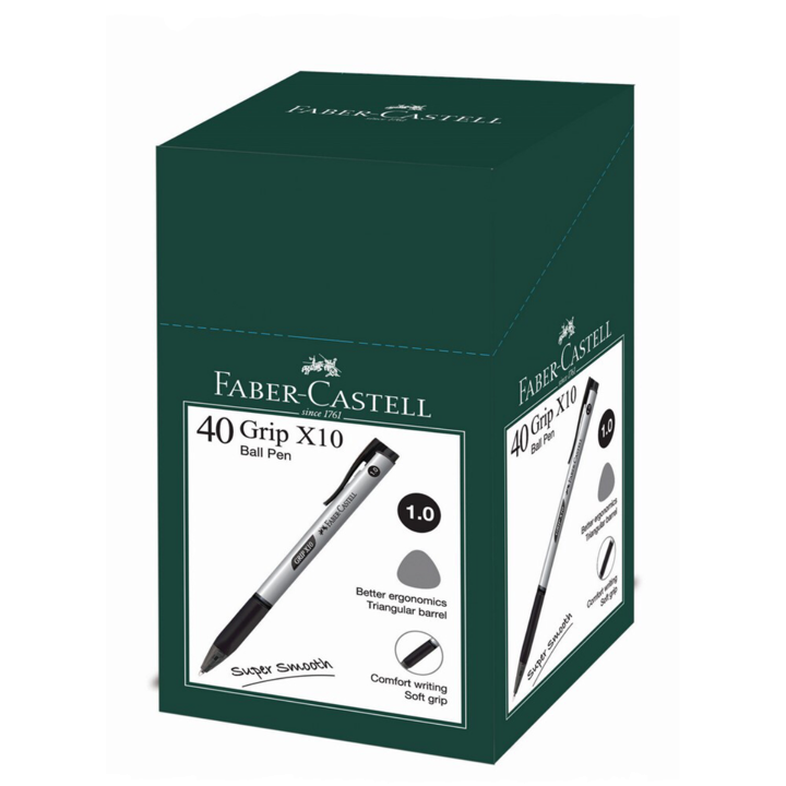 F/Castell Grip X10 Retractable Ball Pen 1.0mm