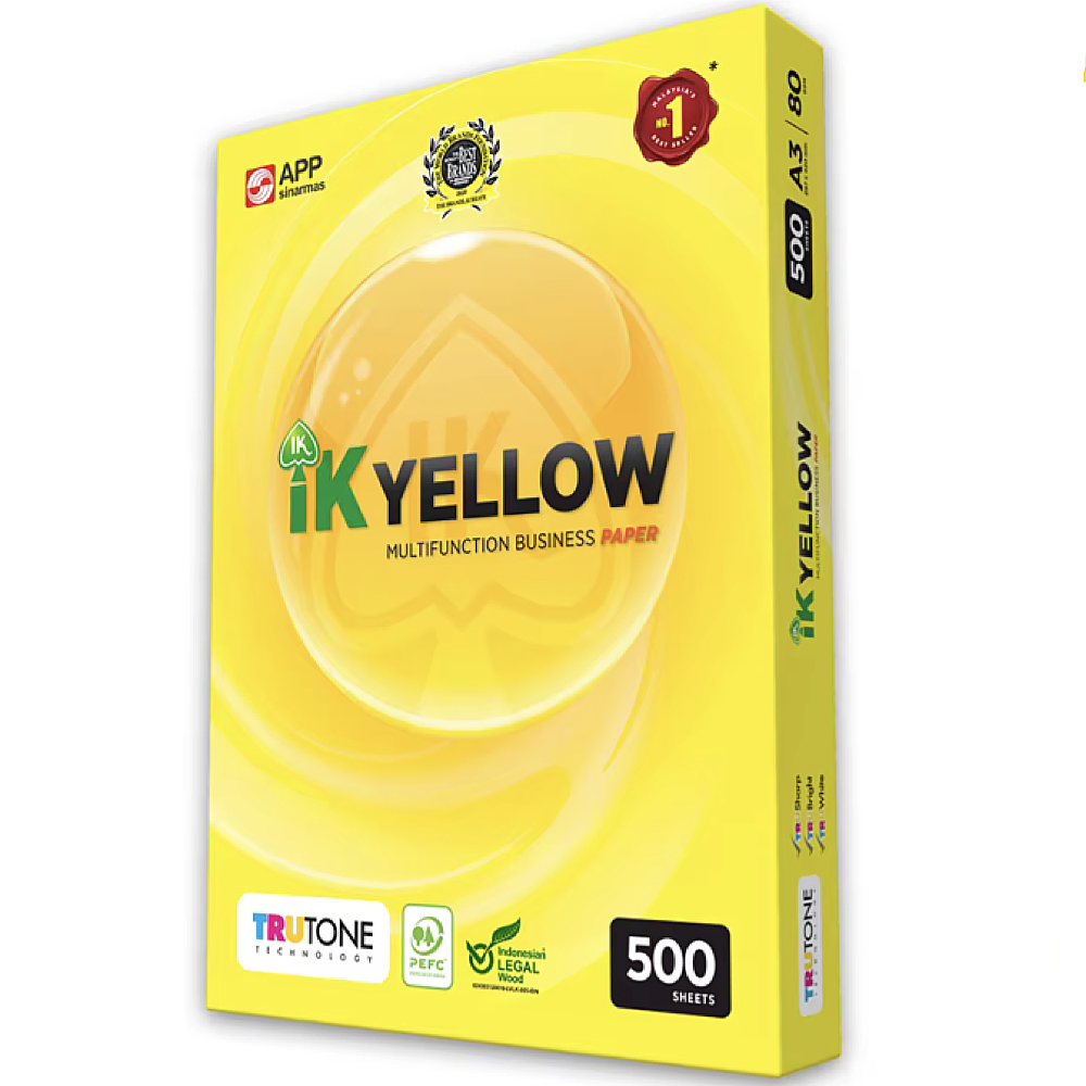 IK Yellow A3 Photocopy Paper 80gsm 500sheets