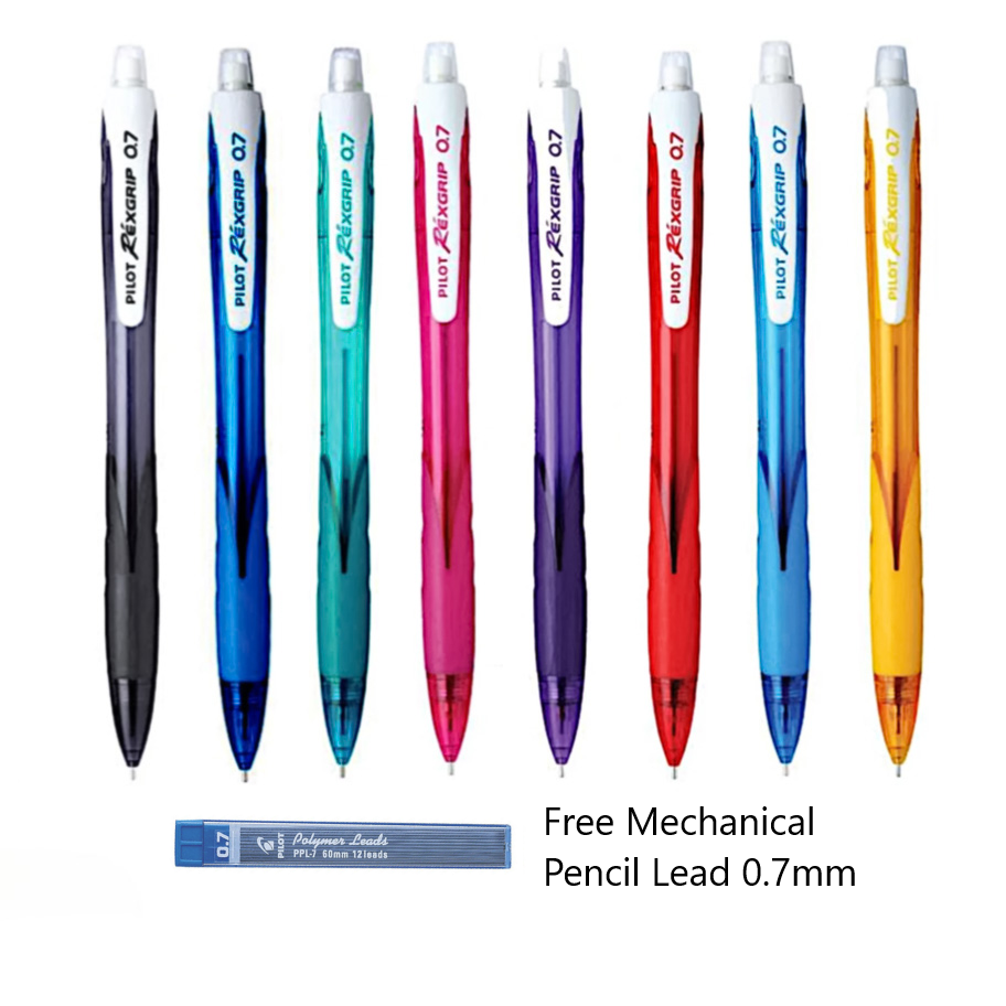 Pilot HRG-10R7 RexGrip Mechanical Pencil 0.7mm (Free 1 tube Pilot Pencil Lead)