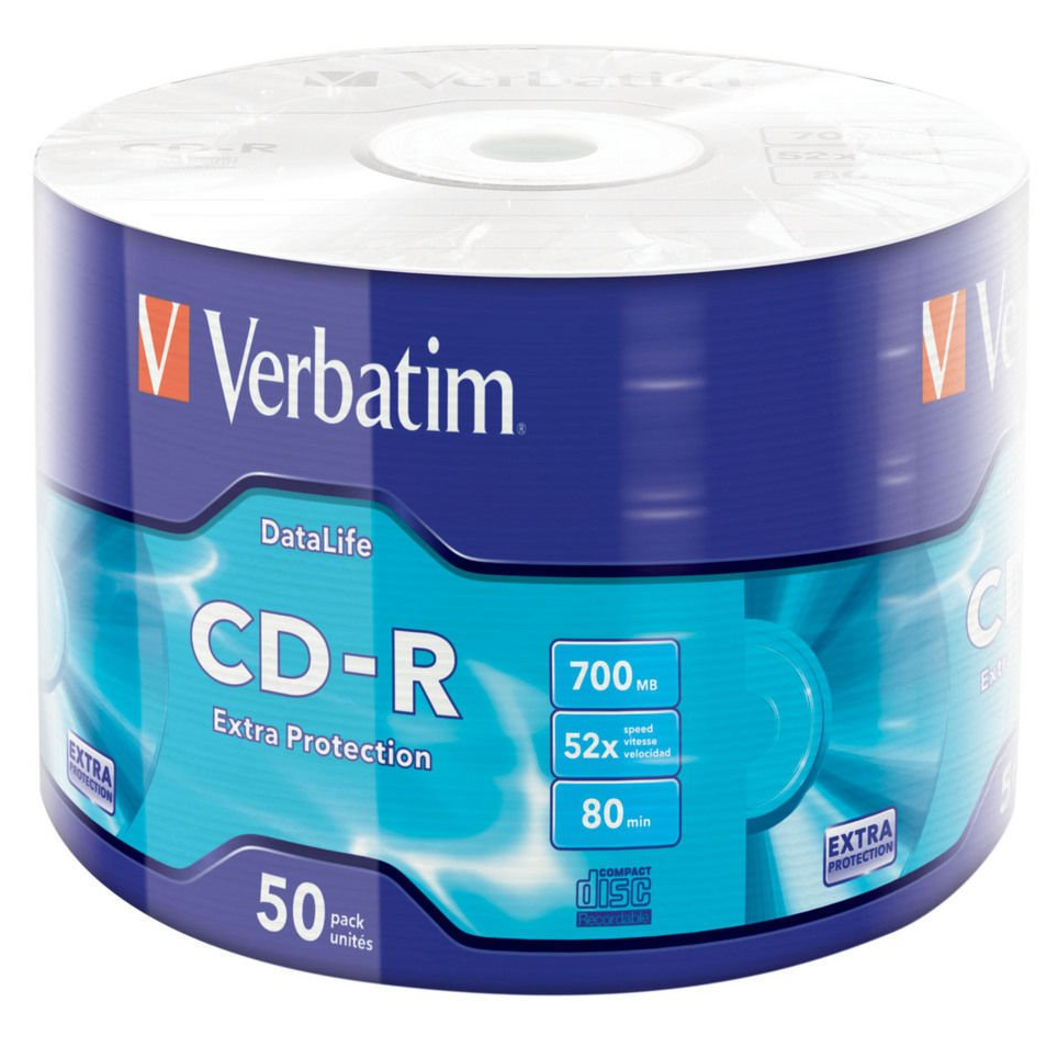 Verbatim #43787 CD-R Extra Protection 52x 700MB/80min (50PCS/BULK PACK)
