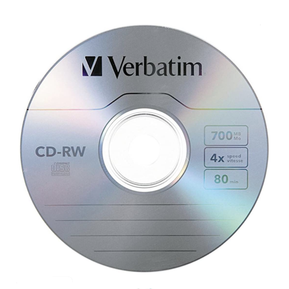 Verbatim CD-RW Rewritable 4x High Speed 700MB/80min with Slim Case