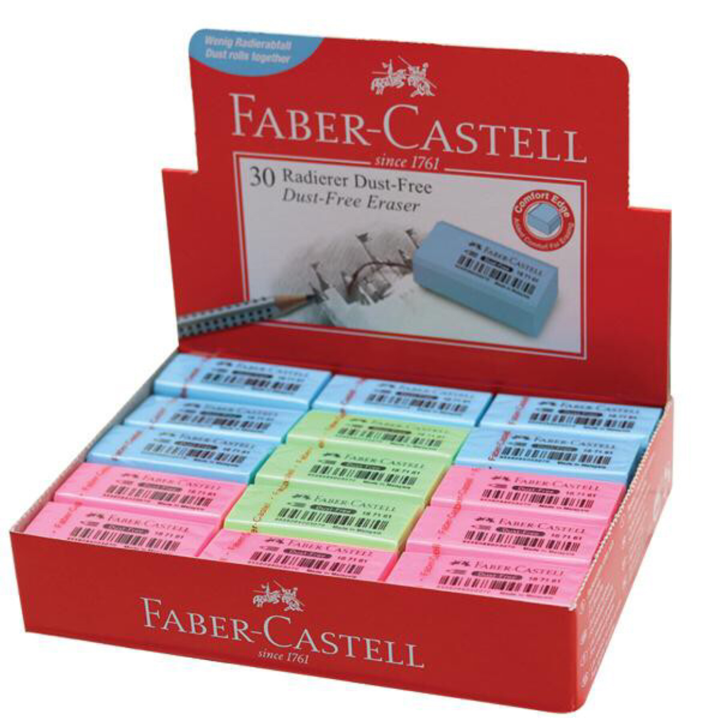 Faber-Castell 187161 Dust-free Eraser, Pastel (30PCS/BOX)