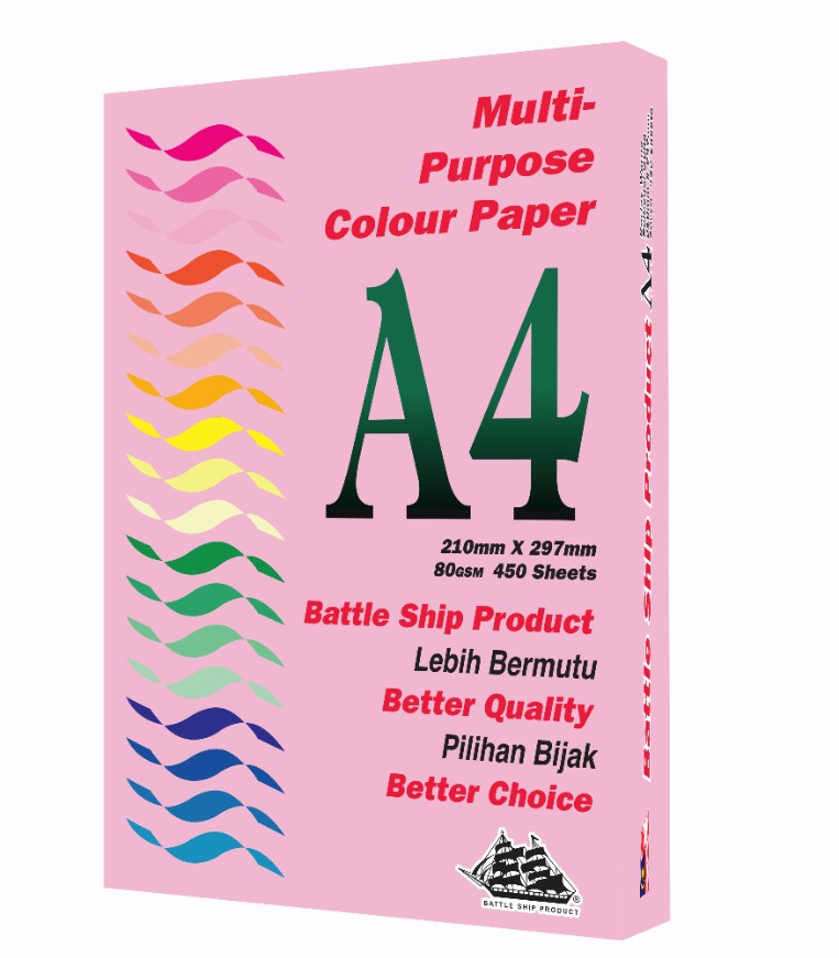 Battle Ship A4 Light Colour Paper 80gsm 450 sheets