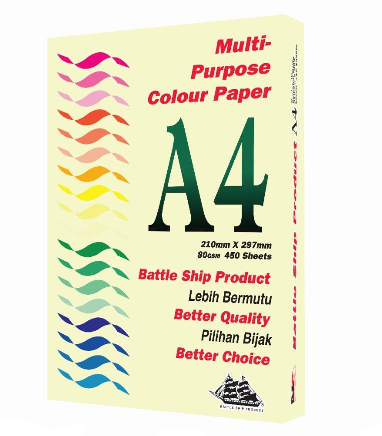 Battle Ship A4 Light Colour Paper 80gsm 450 sheets