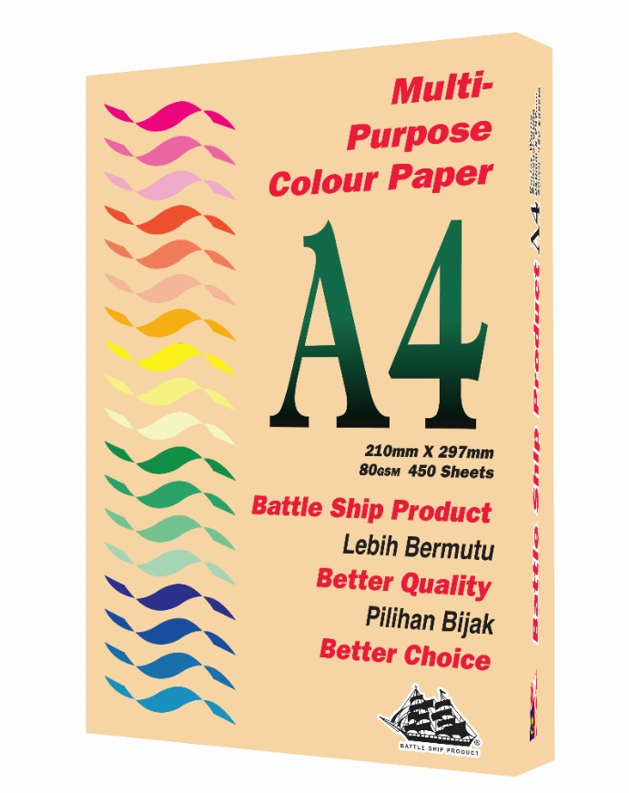 Battle Ship A4 Light Colour Paper 80gsm 450 sheets
