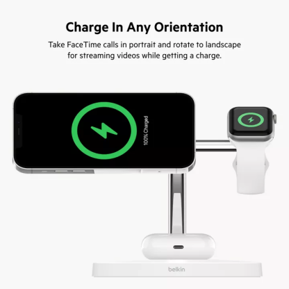 Belkin BoostCharge PRO 3-in-1 Wireless Charger with MagSafe 15W and Power Adapter (iPhone 14/13/12)