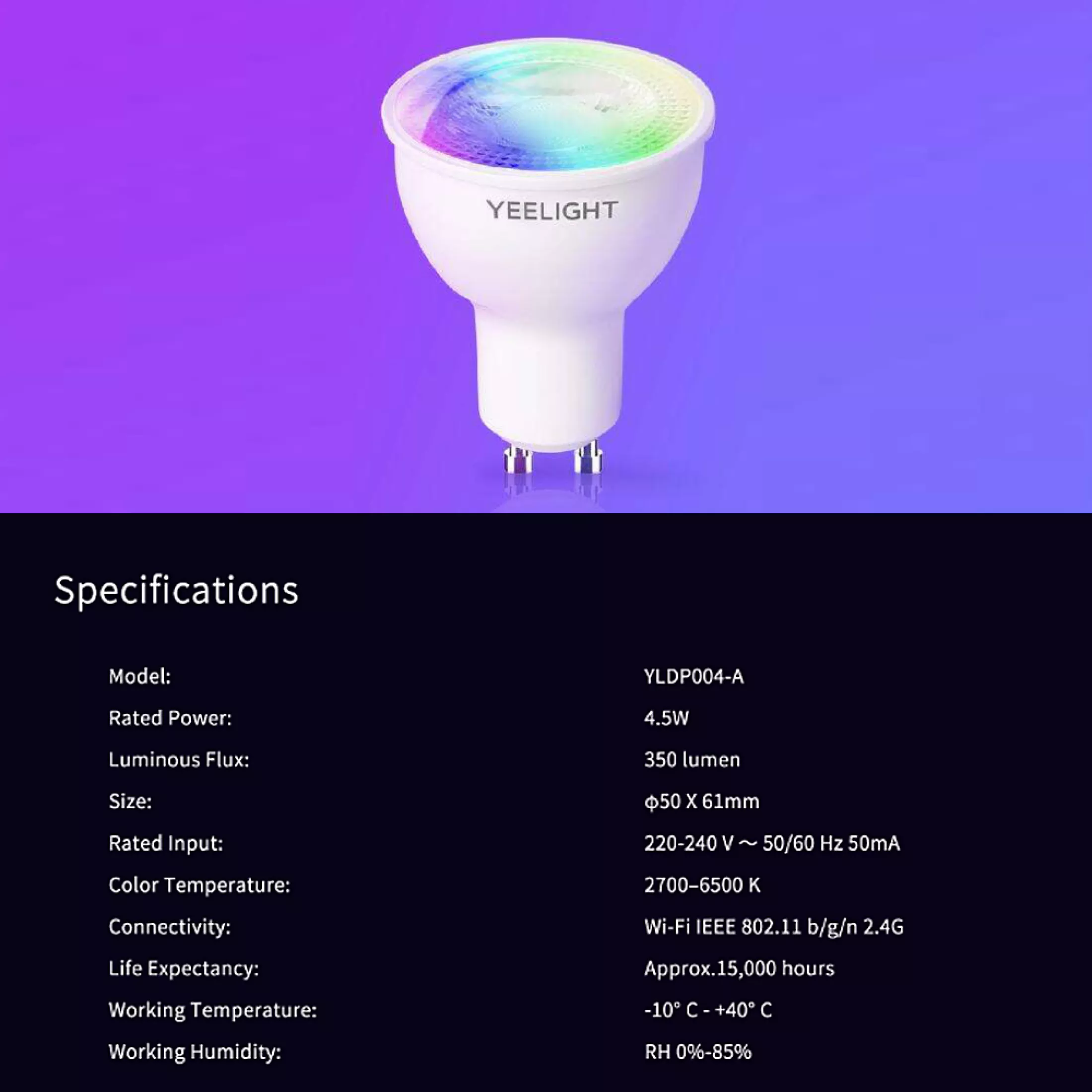 Xiaomi Yeelight GU10 LED Smart Bulb W1 Multicolor - TechPunt