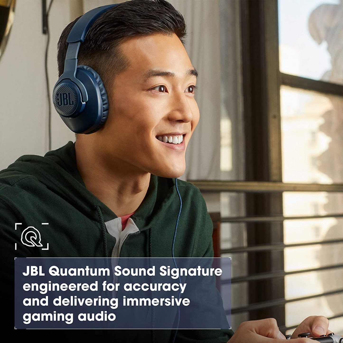 JBL Quantum 100 Wired Over-Ear Gaming Headset with Flip-Up Mic