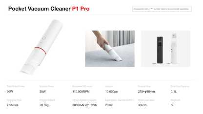Roidmi Portable Vacuum Cleaner P1 Pro