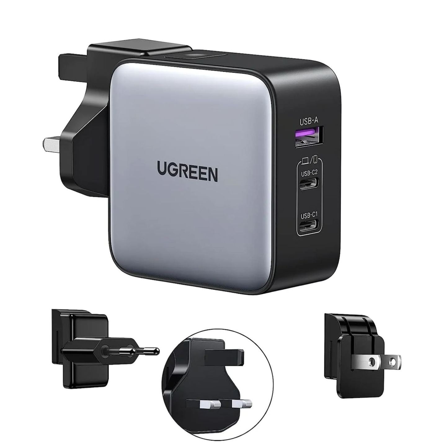 UGREEN GaN 65W 3 Ports Travel Fast Charger UK/US/EU Plug