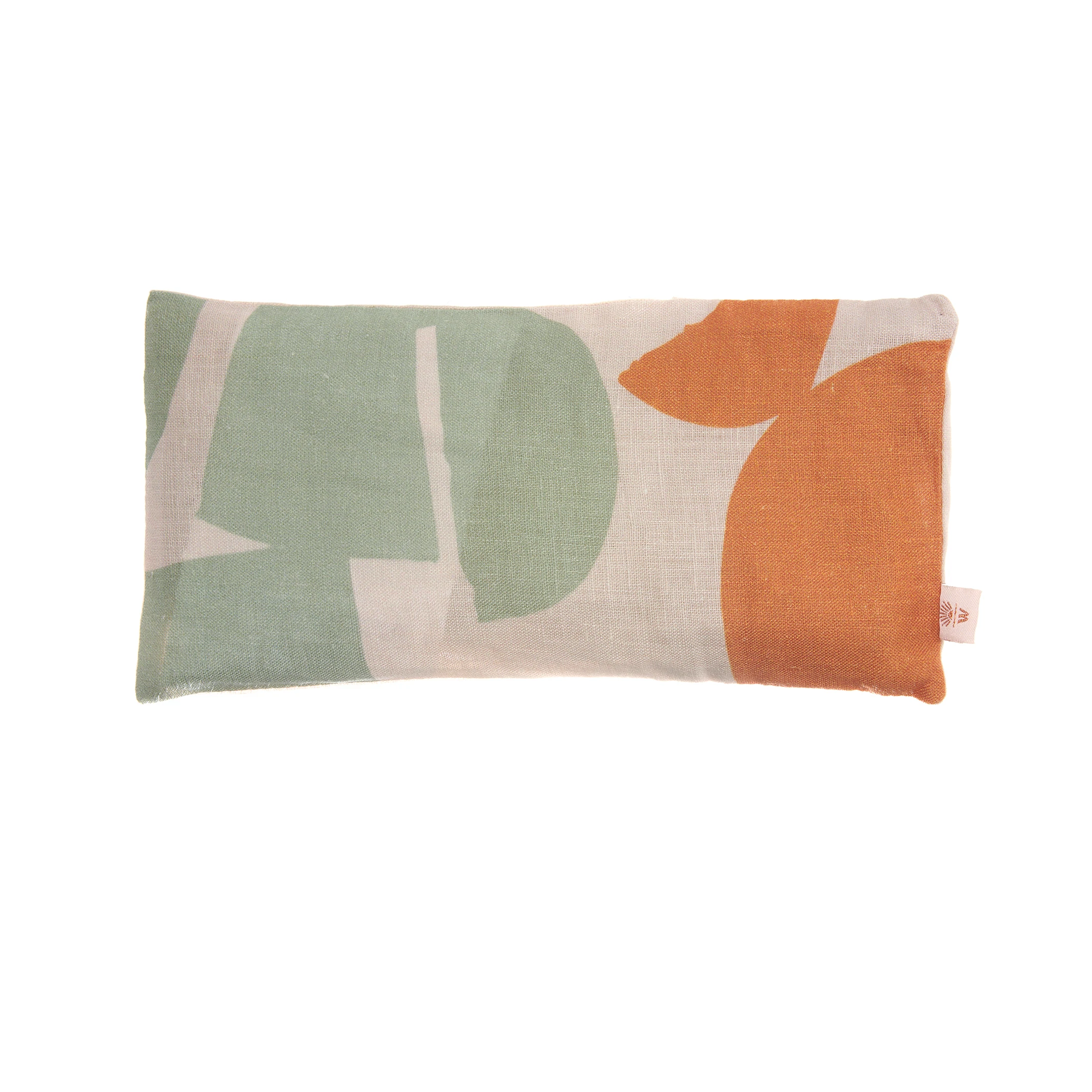 Wanderflower Linen Eye Pillow - Orange/Forest Green