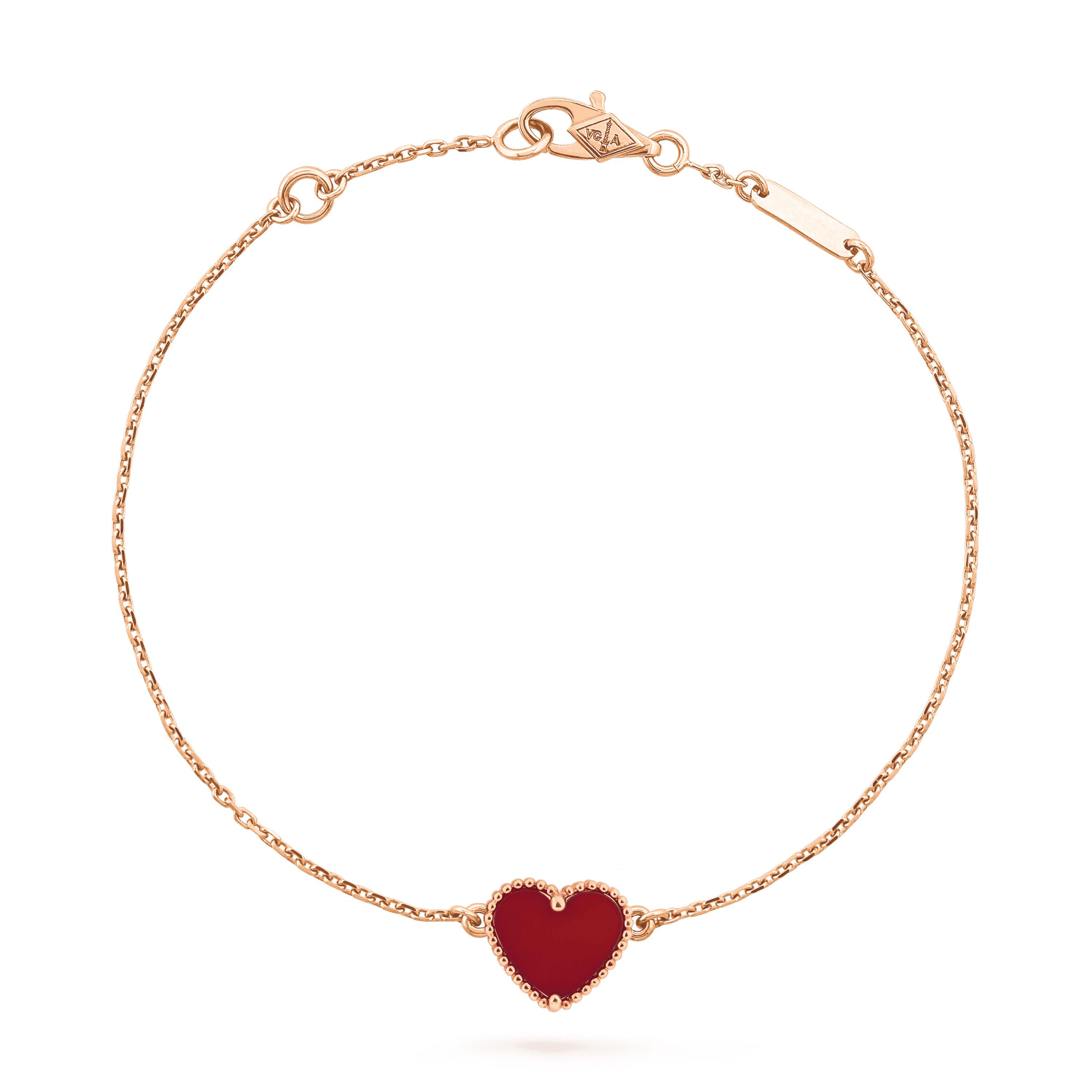 Sweet Alhambraå¿å½¢æé¾, ç«ç°é, çº¢çé«:  1 å®ç³, Front, Jewelry Bracelet