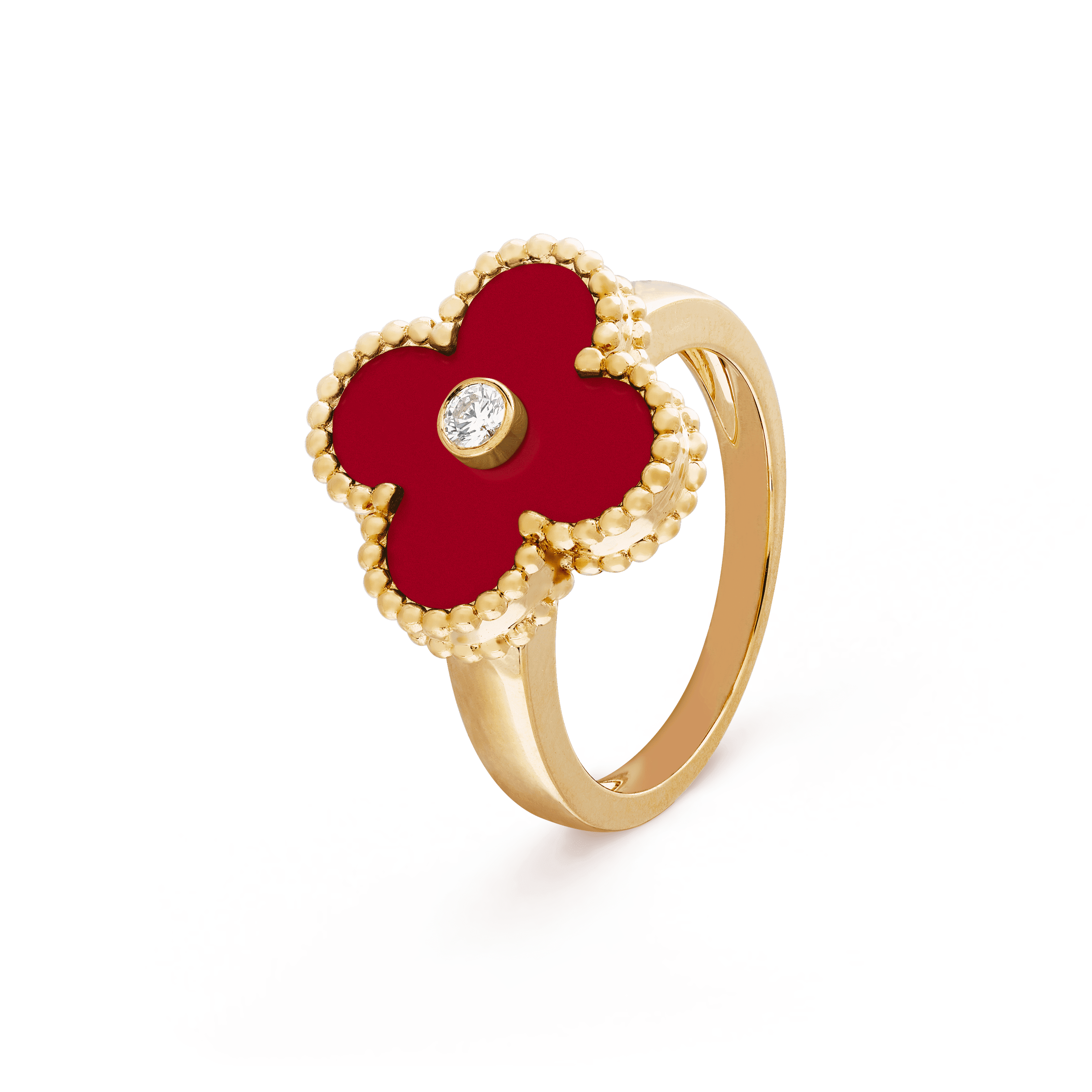 Vintage Alhambraææ, é»Ké, çº¢çé«:  1 å®ç³, é»ç³:  1 å®ç³,  0.06 åæ, Three Fourth, Jewelry Ring