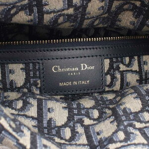 クリスチャンディオールChristianDiorLADYDIORミディアムウィッカー&ディオールオブリークジャガードかごバッグハンドバッグラタンレザーキャンバスアイボリーネイビー2WAYM0565CMVO【中古】