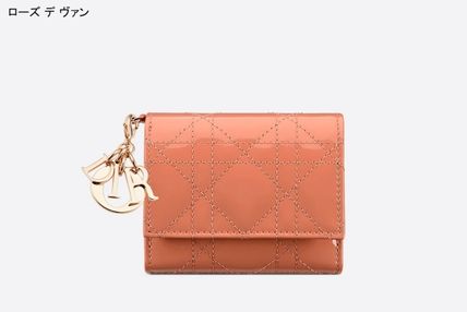 Dior 折りたたみ財布 Dior ディオール LADY DIOR ロータスウォレット ミニ財布 三折り(5)