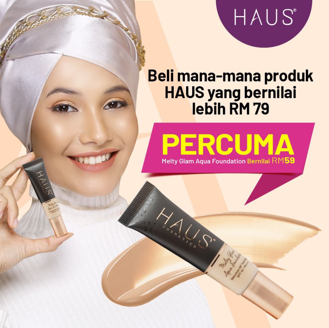 Tawaran Melty Glam Aqua Foundation PERCUMA bernilai RM 59-HAUS