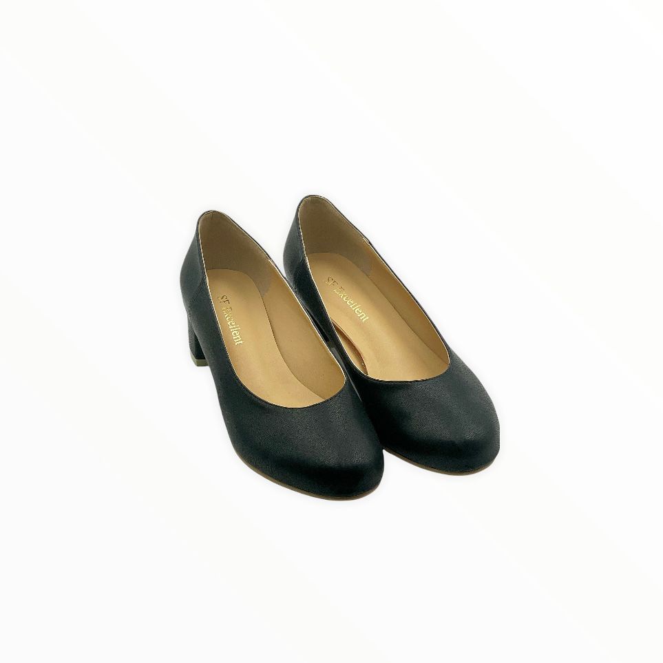 Remi Round Toe Low Heel Pumps